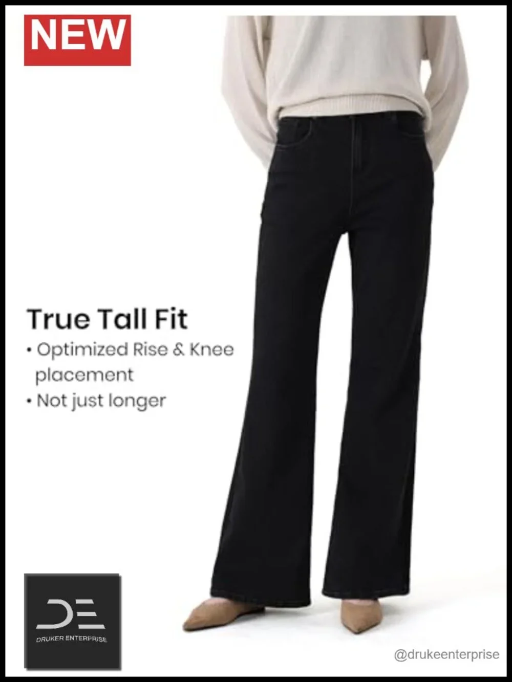 Tall Women Stretch Flare Jeans 32 34 36 Inseam High Waist